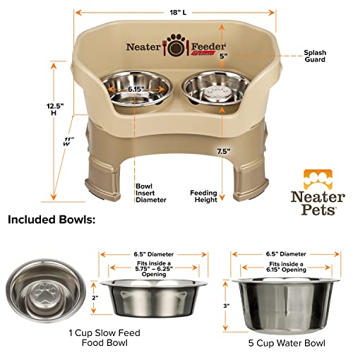 Neater Feeder Deluxe Mess (Medium + Slow Feed Bowl Combo / Cappuccino)