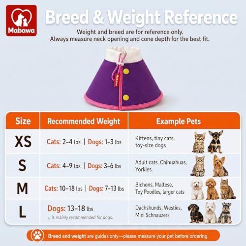 Soft Dog Cone Collar for Dogs & Cats (Purple / S)
