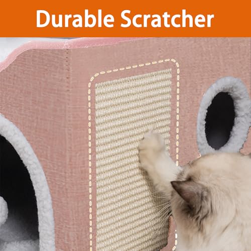 Cat Houses for Indoor Cats (L / Pink)