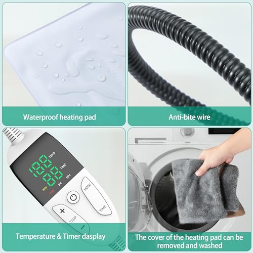 Smart Heated Cat Bed Cave Pet House Cushion Indoor Cats & Small Dogs (Gray S)