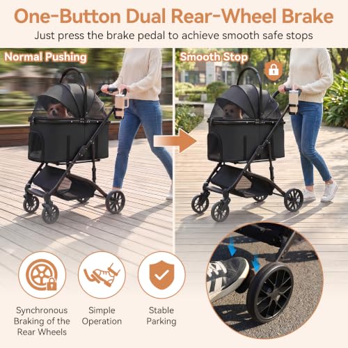 Heavy Duty Pet Stroller (Black)