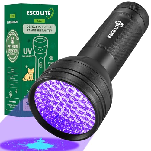 Black Light for Pet Urine Detection UV Flashlight 395nm Pet Urine Detector Light for Cat Pee and Dog Stains Carpets Floors (51 LED)
