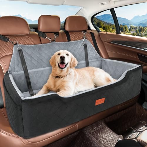 Large Dog Car Seat Under 100 lbs (Black/Grey)