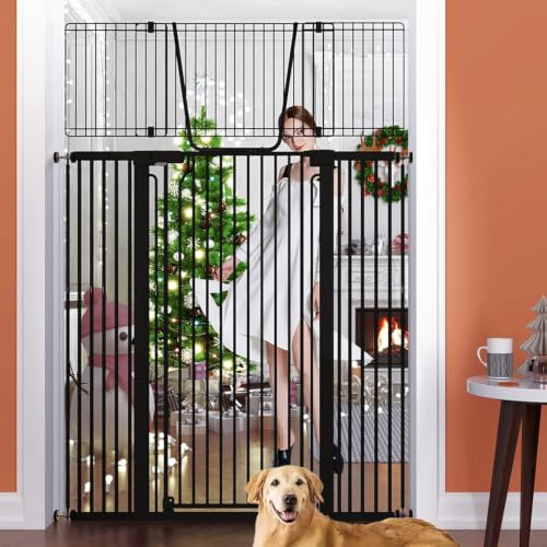 71 Extra Tall Cat Gate for Doorway (Black / 71"H,30-49.7"W-Black)