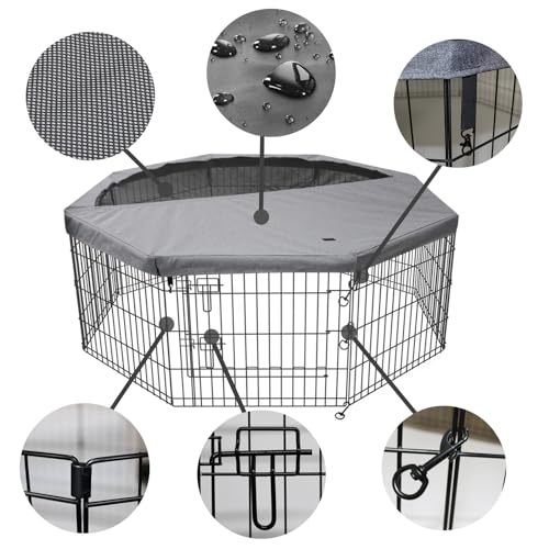 Foldable Metal Dog Exercise Pen (Gray / 30''H)