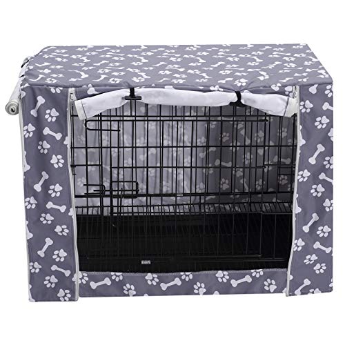 Dog Crate Cover Durable Polyester Pet Kennel Cover Universal Fit for Wire Dog Crate (24.0"L x 17.0"W x 19.0"H / Sky Gray)