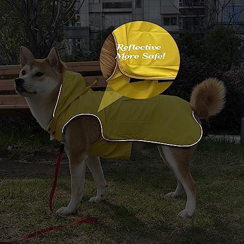 Dog Raincoat Waterproof Reflective Jacket (Small / Yellow)