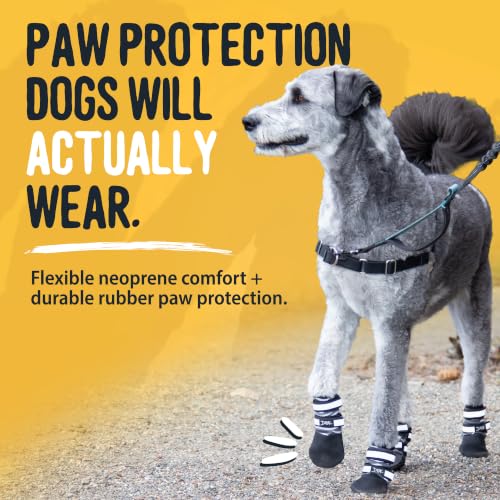 TigerToes Premium Neoprene Dog Booties for Hot Pavement (Grey / 4)