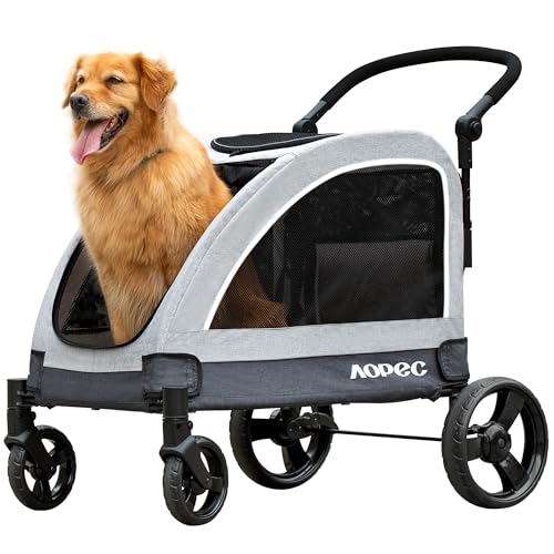 Dog Stroller for Large & Medium Dogs (Grey)
