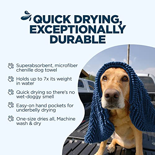 Soggy Doggy Super Shammy Absorbent Dog Towel (Navy Blue)