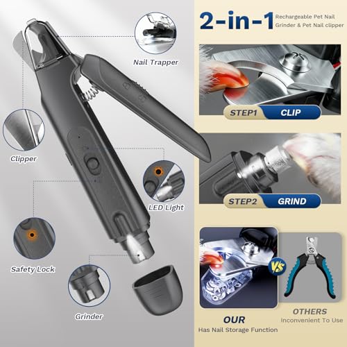 Pet Nail Clipper with Light (Black)