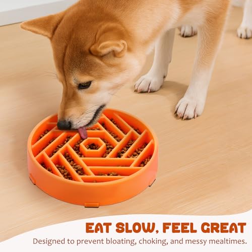 Slow Feeder Dog Bowl (orange)
