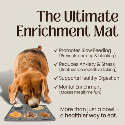 Dog Lick Mat Large 11.2 x 16.7 in Slow Feeder with Strong Suction (Blue)