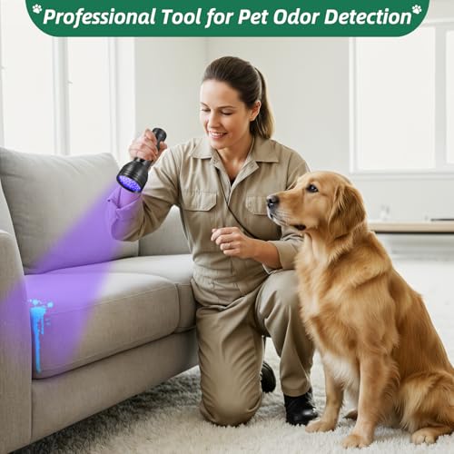 Black Light for Pet Urine Detection UV Flashlight 395nm Pet Urine Detector Light for Cat Pee and Dog Stains Carpets Floors (51 LED)