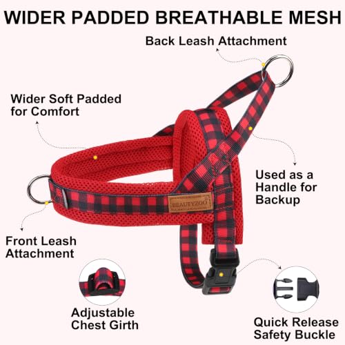 Small Dog Harness and Leash Set (Buffalo Red / XS: Chest 15"-18")