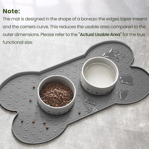 Dog Food Mat Anti (31.8" x 16" / Grey)