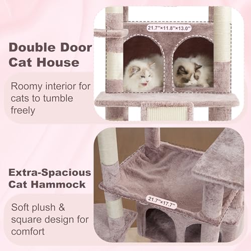 Tall Cat Tree for Large Cat (Rosy Brown / 80 inch)