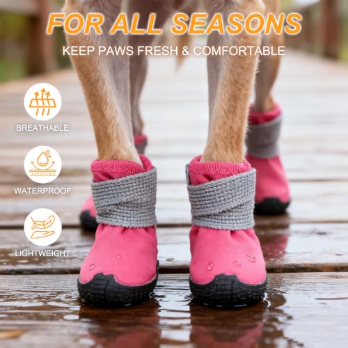 Dog Shoes Small Size Dogs (Pink,Knit Fabric / #2)