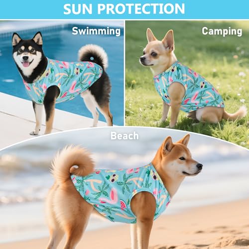 2Pack Dog Shirts for Small Dogs Breathable Mesh Tank Top (Large (13-19lbs) / 1# 2Pack (Flamingo+blue))