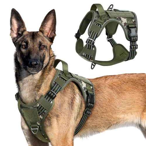 Tactical Dog Harness for X (Green camo / X-Large)