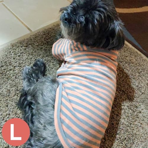 3Pack Dog Sweater with Sleeves Fleece Shirt for Small Dogs (Large (15-30lbs) / 01# 3Pack(Orange+Grey+Stripe))