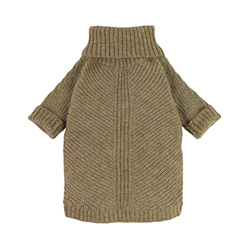 Thermal Knitted Dog Sweater Doggy Winter Coat Pet Clothes Doggie Turtleneck Jacket Puppy Outfits Cat Sweatsuit Sage Green Large (Large / Sage Green)