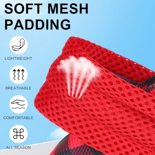 Dog Harness Medium Sized and Leash Set (Buffalo Red / M: Chest 21"-26.7")