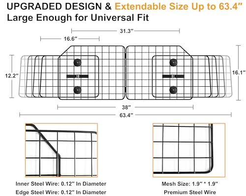 Dog Car Barrier for SUVs (63.4 Inch)