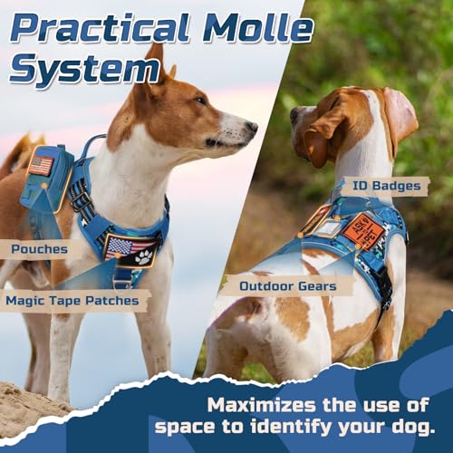 Tactical Dog Harness for Medium (Blue Camo / Medium)