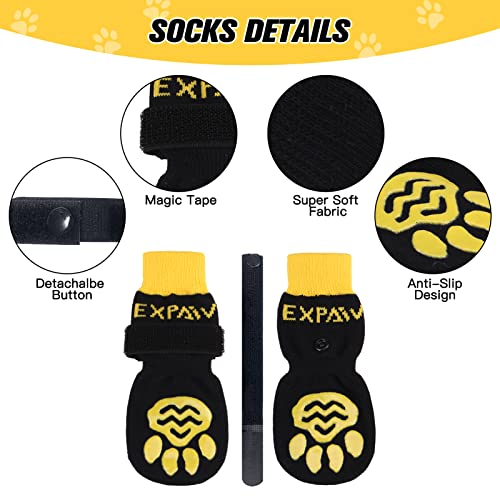 6PCS Anti Slip Dog Socks to Prevent Licking Paws (Medium (6 Count) / Yellow)