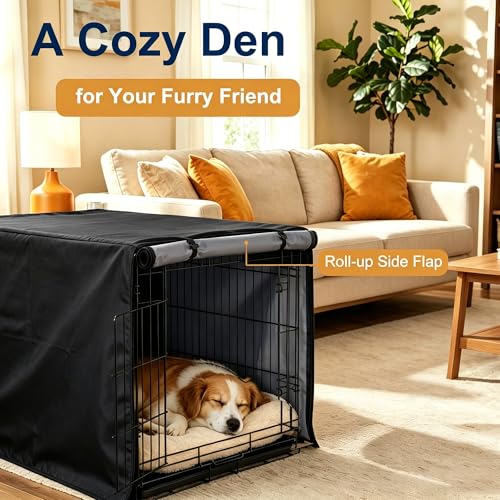 Dog Crate Cover Heavy Duty Polyester (Black / XXL (54.0"L x 37.0"W x 45.0"H))