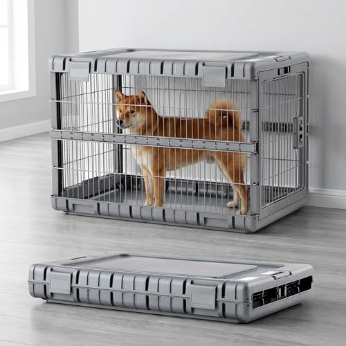 36" L Collapsible Dog Crate for Dogs (Gunmetal / 36.42 x 24.2 x 26 in)