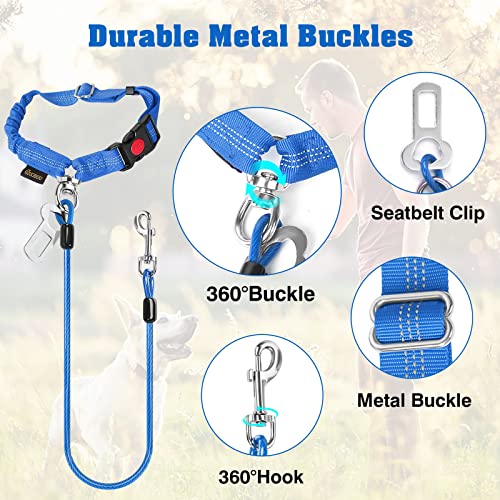 Chew Proof Dog Car Seat Belt (Blue / 2 Pack)