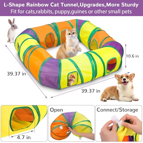 Interactive Cat Toys for Indoor Cats Kitten (Extra Large Cat Tunnel Toy Set)