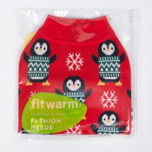 Funny Penguins Dog Ugly Christmas Sweater (X-Large / Snowflake Penguin)