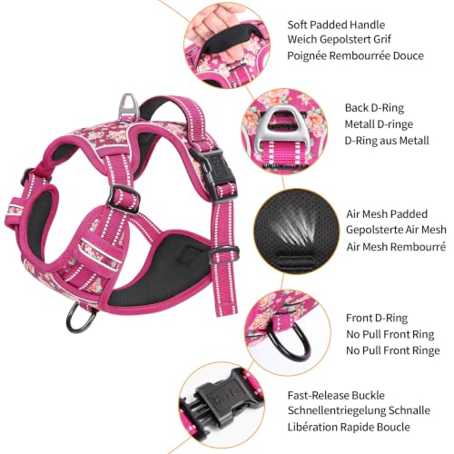 Large Dog Harness (XL / Flower Rose)
