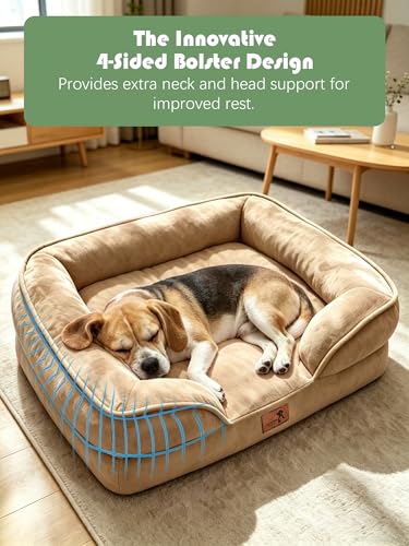 Orthopedic Dog Bed with Sides (28.0"L x 23.0"W x 6.5"Th / Brown)