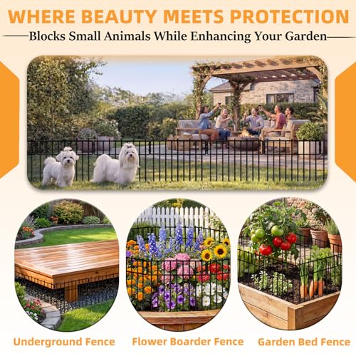Heavy Duty Garden Animal Barrier Fence (10.83 ft(L) X 13 in(H), 10 Pack)