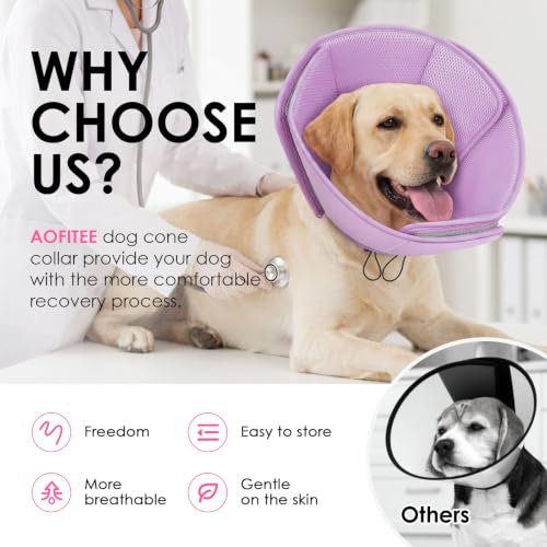 Soft Dog Cone Collar Anti (Purple / X-Large)