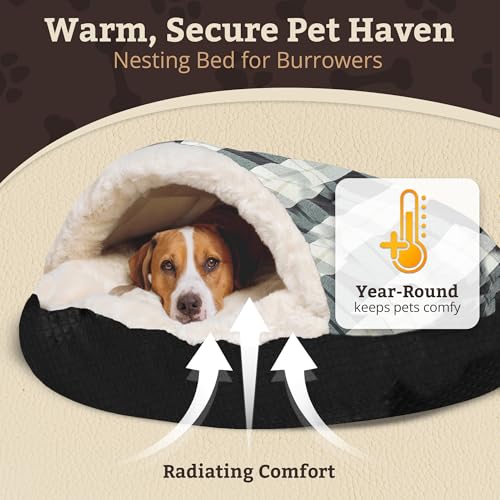 Cozy Cave Dog Bed (35.0"L x 35.0"W x 8.0"Th / Barkley Black Diamond)