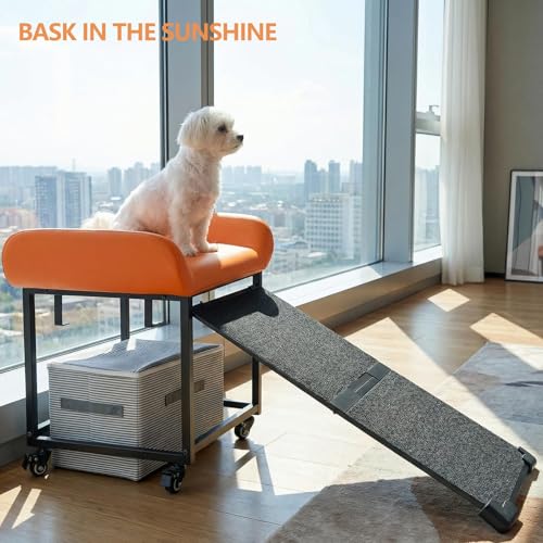 Dog and cat pet Sofa (Orange pet leather stool)