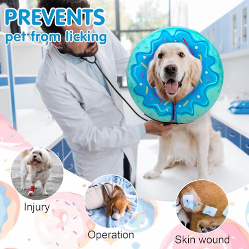 Dog Cone Collar Alternative After Surgery (Blue Donut / XL(Neck:18"-21"))