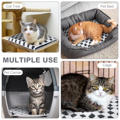 2 Pack Self Warming Cat Bed Self Heating Dog Pad Cat Warming Pad Thermal Pet Mat Washable Reflect Body Heat Removable Cover for Indoor Kittens Puppies (16 x 20 Inch)