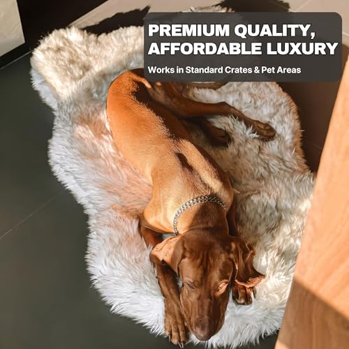 Faux Fur Orthopedic Dog Bed (White w/ Brown Tips / Giant)