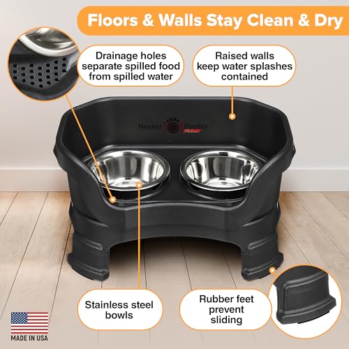 Neater Feeder Deluxe Mess (Small + Standard Bowl / Midnight Black)
