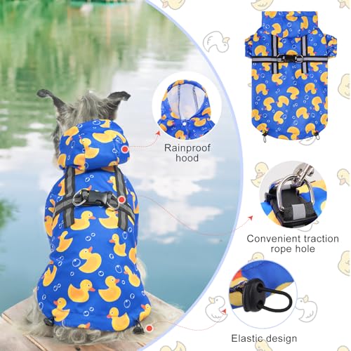 Dog Raincoats for X (Duck Blue / XS(Back 10.5", Chest 16.9", Neck 12"))