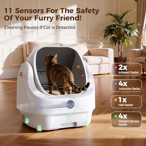 Open Top Automatic Litter Box (White-1)