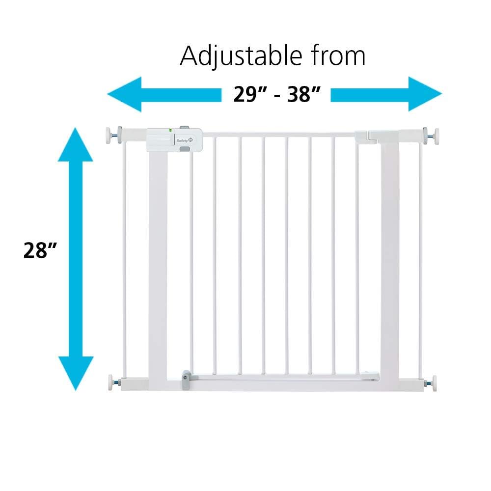 Easy Install Walk Thru Baby Gate for Doorway With Door (1-Pack / 29" to 38" Wide x 28" Tall / White)