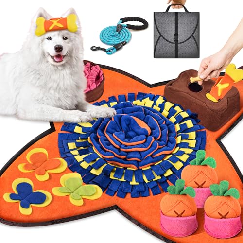 Large 28.5" Snuffle Mat for Dogs (Orange / 32"x20")