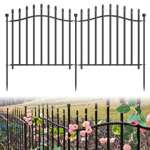No Dig Garden Fence 24" H x 22.5'L Decorative Yard Dog Outdoor Panels (24 in(H) X 11.25 ft(L))